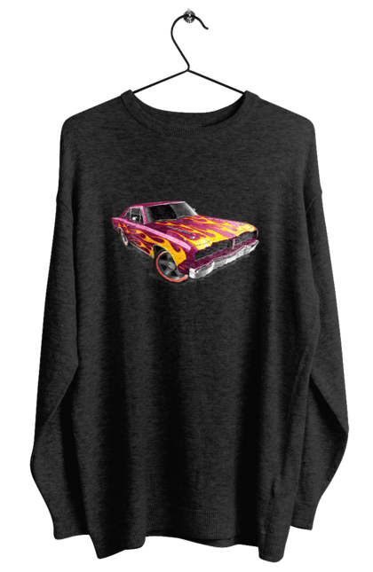 Світшот жіночий з принтом "Машина вогонь". Їзда, машина, швидкість. 2070702