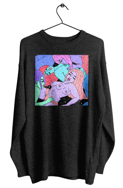 Світшот жіночий з принтом "Дівчата Інопланетянки". Дівчата, інопланетянки, космос, різнокольорові. 2070702