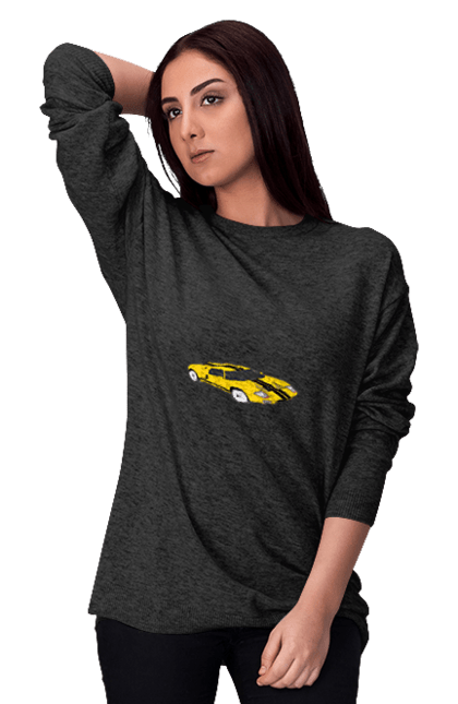 Світшот жіночий з принтом "Авто". Авто, гонки, дом, скорость, спорткар. 2070702