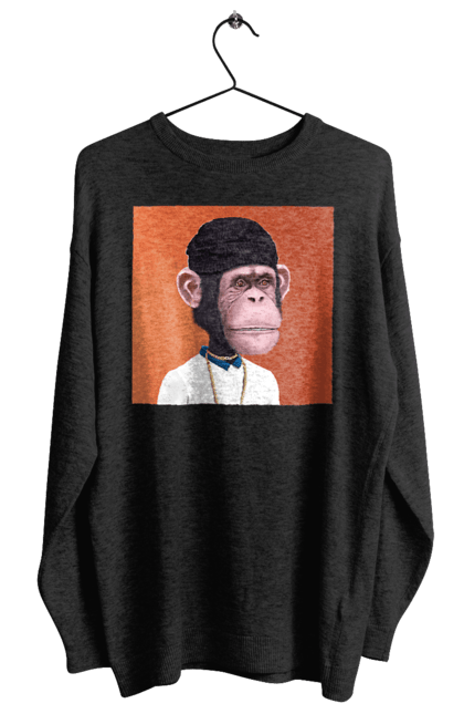 Світшот жіночий з принтом "Мавпочка 4". Nft, персонаж, принти, ручне малювання, футболки. CustomPrint.market