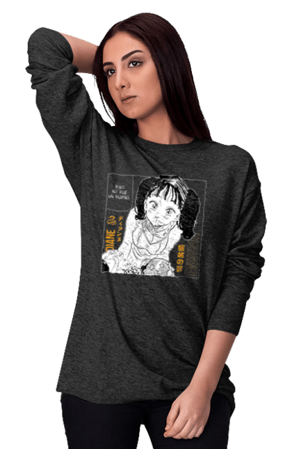 Women's sweatshirt with prints Seven Deadly Sins Diane. Adventures, anime, comedy, diana, diane, fantasy, manga, seven deadly sins. 2070702