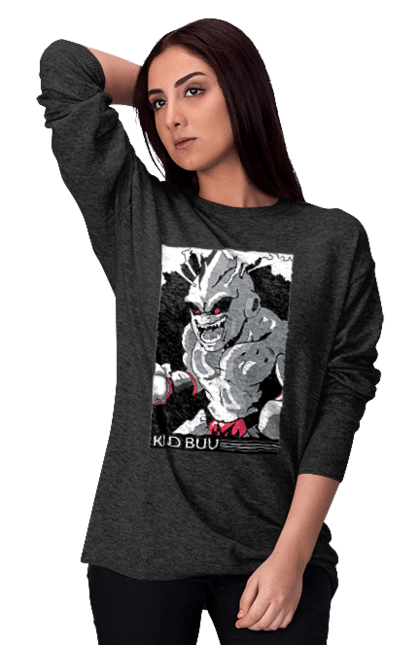 Women's sweatshirt with prints Dragon Ball Majin Buu. Anime, antagonist, dragon ball, majin buu, manga, tv series. 2070702