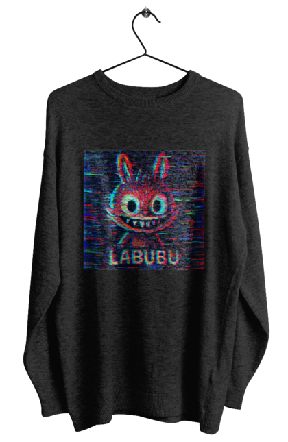 Світшот жіночий з принтом "Лабубу". Crt, rgb, глітч, кіберпанк, лабубу, пікселі, ретро, спотворення, цифрове мистецтво, шум. 2070702