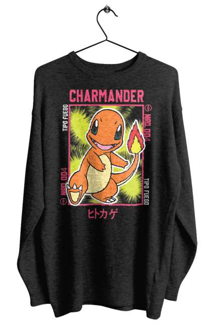 Світшот жіночий з принтом "Покемон Чармандер". Charmander, nintendo, pokemon, pokémon go, аніме, ігри, покемон, чармандер. 2070702