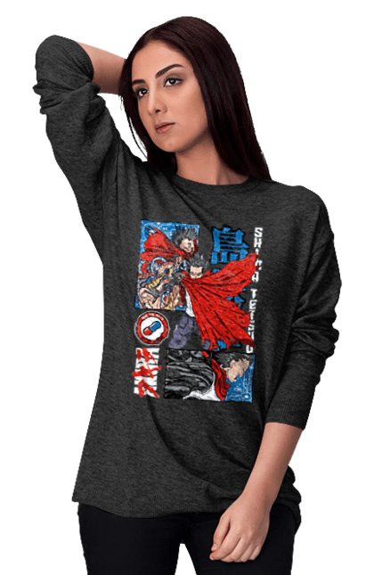 Women's sweatshirt with prints Akira Tetsuo Shima. Akira, anime, cyberpunk, manga, tetsuo shima. 2070702