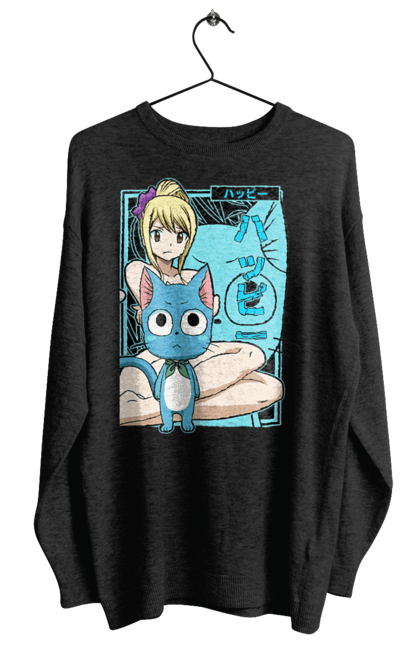 Світшот жіночий з принтом "Хвіст Феї Люсі Хартфілія". Fairy tail, happy, lucy heartfilia, аніме, люсі, люсі хартфілія, манга, хвіст феї, хеппі. 2070702