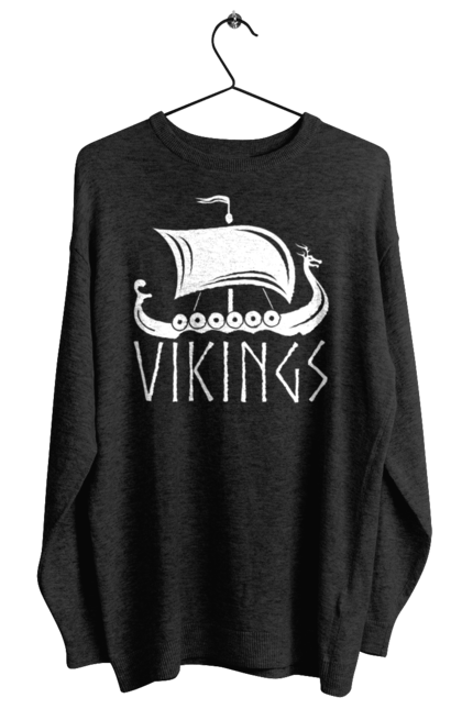 Women's sweatshirt with prints Drakar Viking ship. Drakar, scandinavia, viking ship, vikings. CustomPrint.market