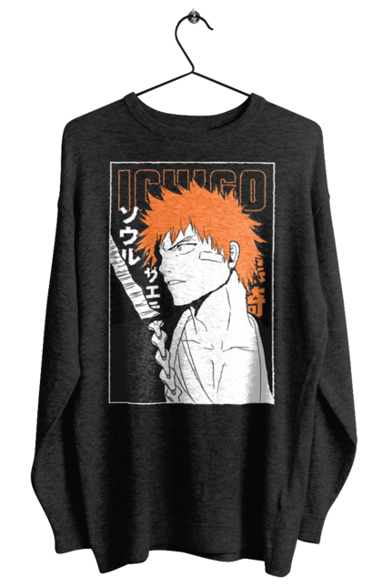 Світшот жіночий з принтом "Бліч Куросакі Ічіґо". Anime, bleach, ichigo kurosaki, manga, аніме, бліч, ічіго, куросакі ічіґо, манга. 2070702