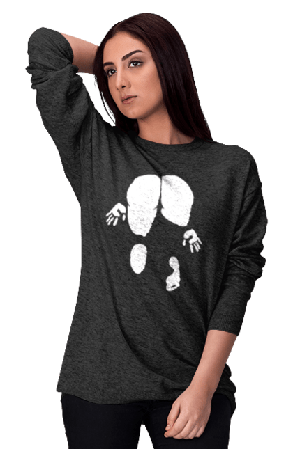 Світшот жіночий з принтом "Дівчина вид по заду". Вид з зади, вульгарна, гумор, дівчина, дівчина раком, прикольна. 2070702