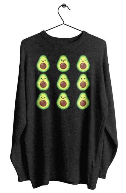 Світшот жіночий з принтом "Настрій Авокадо". Авокадо, емоції, їжа. 2070702