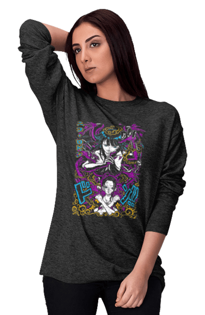 Women's sweatshirt with prints One Piece Nico Robin. Anime, devil child, manga, nico robin, one piece, straw hat pirates. 2070702