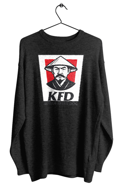 Світшот жіночий з принтом "Korea Fried Dog". Бренди, гумор, жартівливі, кфц, літні, прикольні, смішні, фаст-фуд. 2070702