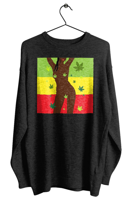 Світшот жіночий з принтом "Гола Дівчина І Конопля". Гола, конопля, курити, сиськи. 2070702