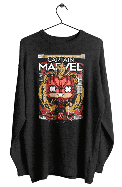 Світшот жіночий з принтом "Captain Marvel". Герой, дивуватися, капітан, капітан марвел, комікси, месники. Funkotee