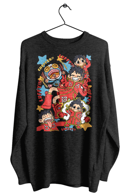 Women's sweatshirt with prints One Piece Luffy. Anime, luffy, manga, monkey de luffy, one piece, pirates. 2070702