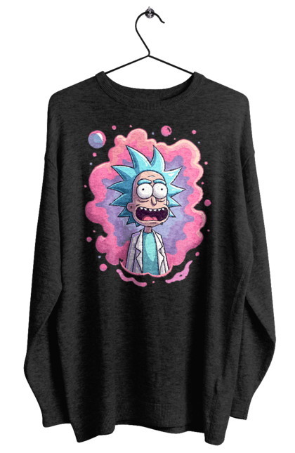 Світшот жіночий з принтом "Рік та Морті". Rick and morty, мультфільм, наукова фантастика, пригоди, рік, рік і морті, трагікомедія, чорний гумор. 2070702