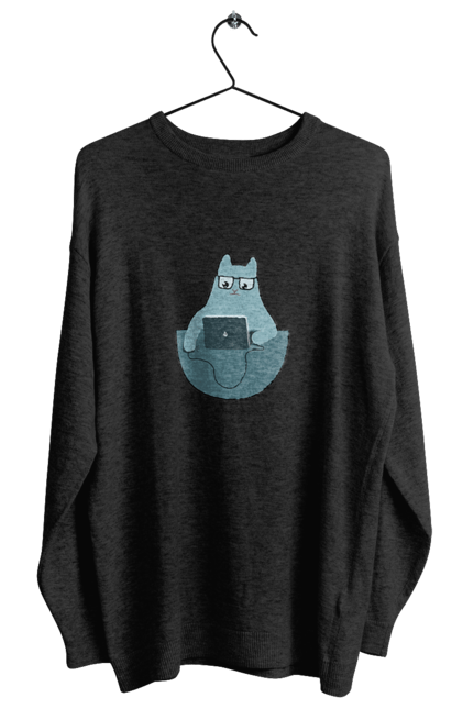 Світшот жіночий з принтом "Кіт програміст". Angular, c, css, html, it, javascript, jquery, php, python, react, svelt, vue, айтишник, айті, гумор, код, кодувати, прогер, програміст, програмісти, ти ж, ти ж програміст, тиж програміст. 2070702