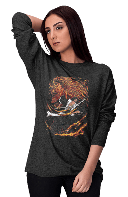 Women's sweatshirt with prints Bleach Kenpachi Zaraki. Anime, bleach, gotei thirteen, kenpachi, kenpachi zaraki, manga. 2070702