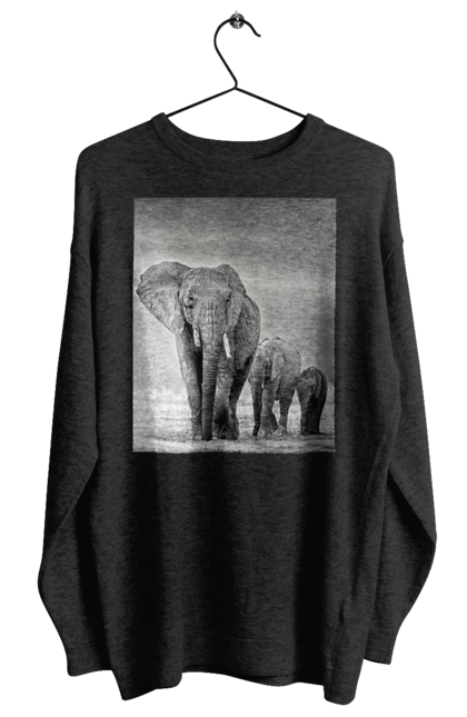 Світшот жіночий з принтом "Три слони". Сім`я, слон, слоненя, тварина, хобот. futbolka.stylus.ua