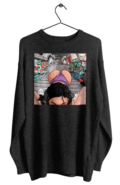 Світшот жіночий з принтом "Дівчина На Колінах Перед Хлопчиною". Гола, жопа, на колінах, смоктати. 2070702