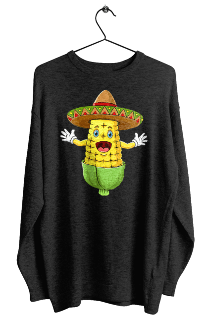 Світшот жіночий з принтом "Кукурудза Сомбреро". Їжа, кукурудза, сомбреро. 2070702