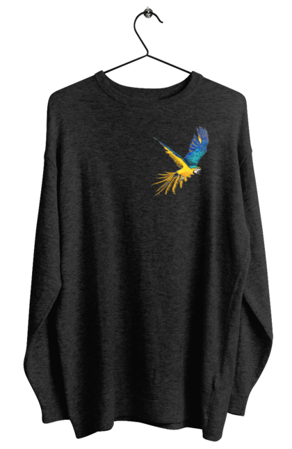 Світшот жіночий з принтом "Папуга українець". Екзотика, папуга, патріот, пташка, символіка, україна. 2070702