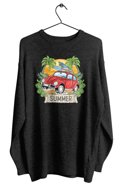 Світшот жіночий з принтом "Літо, Машина І Пальми". Відпочинок, літо, машина, пальми. 2070702