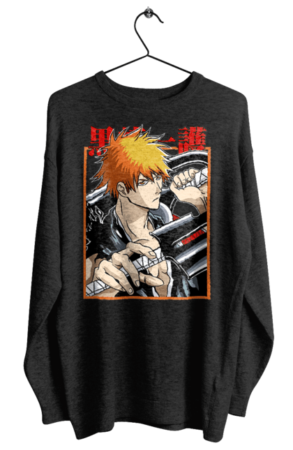 Світшот жіночий з принтом "Бліч Куросакі Ічіґо". Anime, bleach, ichigo kurosaki, manga, аніме, бліч, ічіго, куросакі ічіґо, манга. 2070702