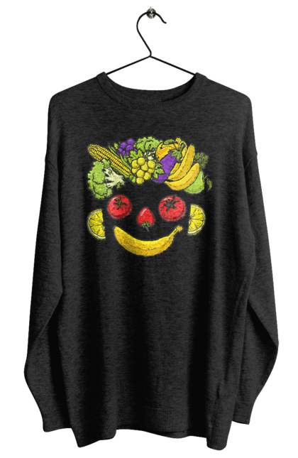 Світшот жіночий з принтом "Зсж Посмішка". Зож, овоч, посмішка, фрукт. 2070702