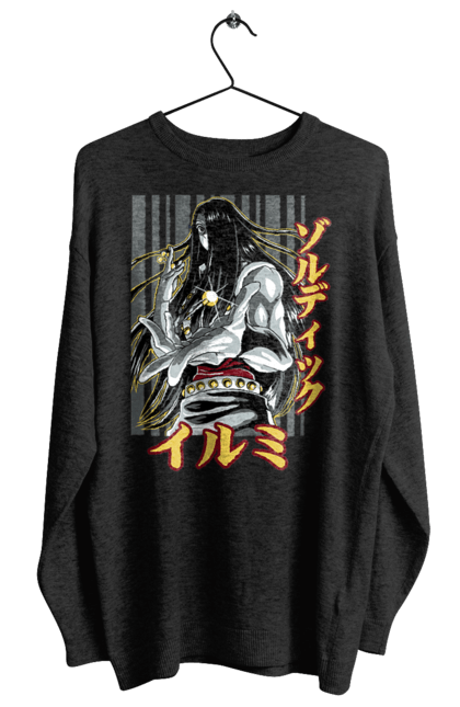 Women's sweatshirt with prints Hunter × Hunter Illumi Zoldyck. Anime, hunter, hunter × hunter, hunter hunter, illumi, illumi zoldyck, manga, zoldyck. 2070702