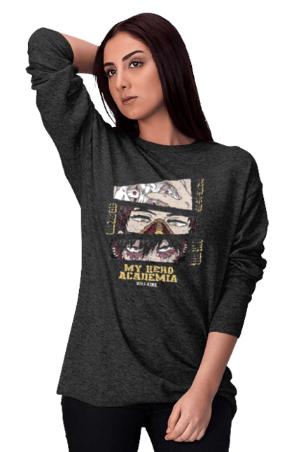 Women's sweatshirt with prints My Hero Academia League of Villains. Anime, dabi, kai, league of villains, manga, my hero academia, my hero academy, tomura. 2070702