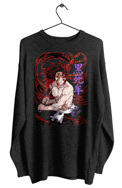 Women's sweatshirt with prints Demon Slayer Kokushibo. Anime, demon slayer, eternal paradise faith, kimetsu no yaiba, kokushibo, manga, nezuko, twelve kizuki, upper rank six. 2070702