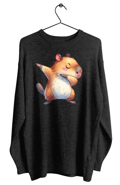 Women's sweatshirt with prints Capybara. Animal, capybara, rodent. 2070702