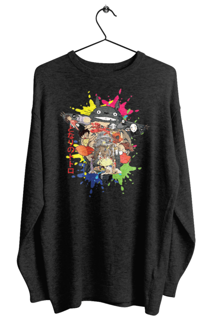 Women's sweatshirt with prints Totoro. Adventures, anime, comedy drama, fantasy, film, my neighbor totoro, tv series. 2070702