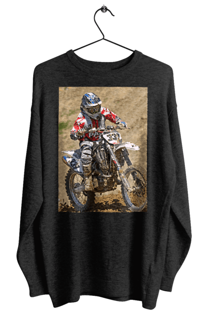 Світшот жіночий з принтом "МОТОГОНЩИК". Мото, мотогонщик, мотоцикл, спорт, спортсмен. 2070702