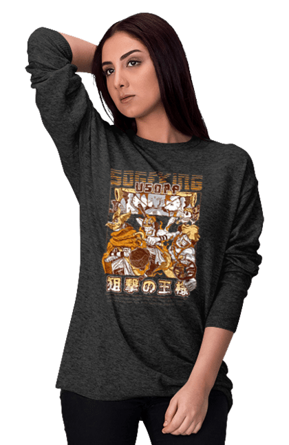 Women's sweatshirt with prints One Piece Usopp. Anime, manga, one piece, sniper, straw hat pirates, usopp. 2070702