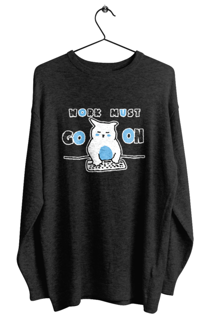 Світшот жіночий з принтом "Робота не вовк". Айті, кіт, коти, котики, робота. 2070702