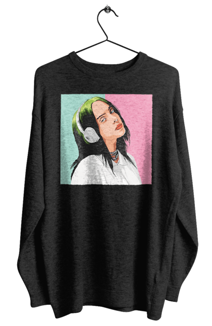 Світшот жіночий з принтом "Billie Eilish". Активістка, біллі айліш, мизукант, права, співачка, тварини. 2070702