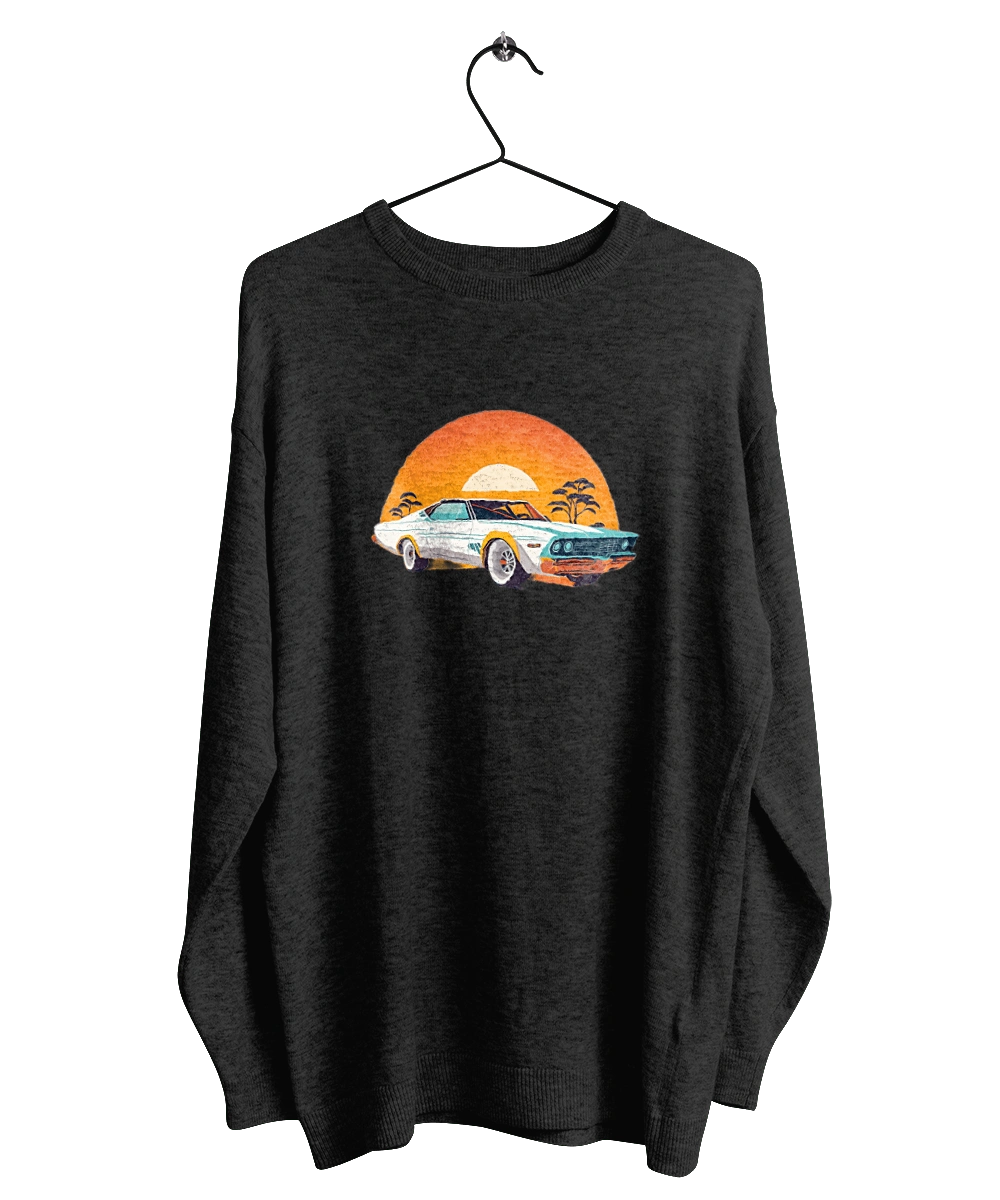 Beautiful car at sunset