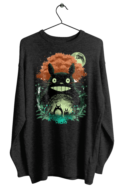 Women's sweatshirt with prints Totoro. Adventures, anime, comedy drama, fantasy, film, my neighbor totoro, tv series. 2070702