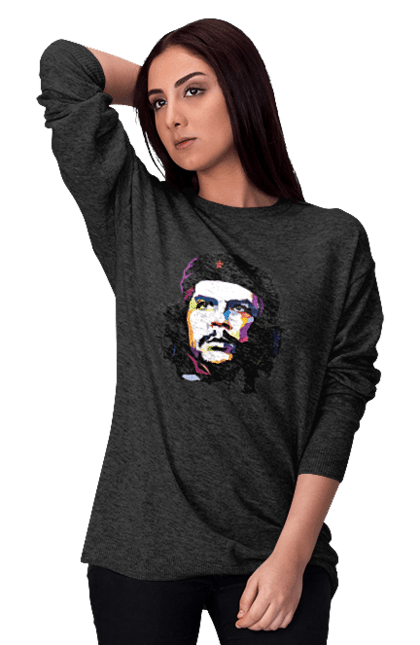 Світшот жіночий з принтом "Ернесто че Гевара". Куба, революція, че гевара. CustomPrint.market