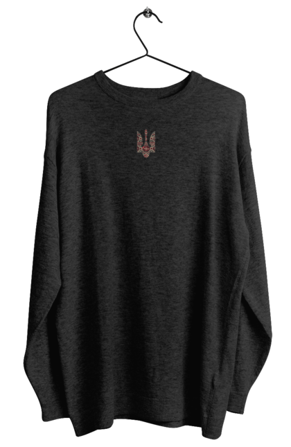 Світшот жіночий з принтом "Герб вишиванка". Актуальний, вишиванка, війна, герб, незвичайний, символіка, українська. 2070702