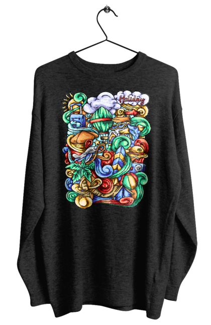 Світшот жіночий з принтом "Канікули відпочинок арт". Відпочинок, канікули, літо, море, пляж, подорож. 2070702