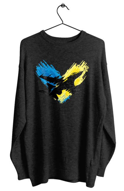 Світшот жіночий з принтом "Літак F 16". З прапором, зсу, літак, літак f16, патріотична, прапор, ф16. 2070702