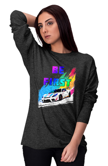 Women`s sweatshirt with prints Race. Automobile, race, sport car, sports car. 2070702