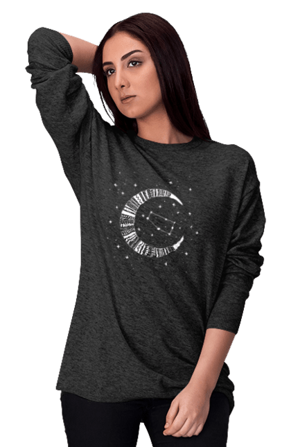 Women`s sweatshirt with prints Gemini. Constellation, gemini, horoscope, sign, twins, zodiac, zodiac sign. 2070702
