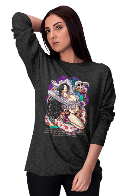 Women's sweatshirt with prints One Piece Boa Hancock. Anime, boa hancock, manga, one piece, pirate empress, straw hat pirates. 2070702