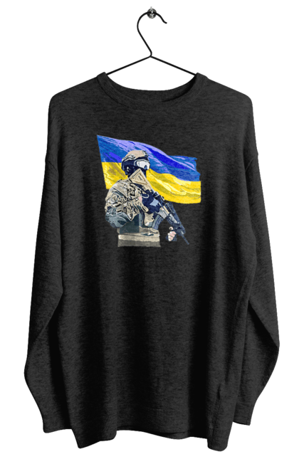 Світшот жіночий з принтом "ЗСУ | Прапор". Війна, герб, збройні сили україни, зсу, патріотична, прапор україни, русский военный корабль, україна, українська символіка, флаг. 2070702