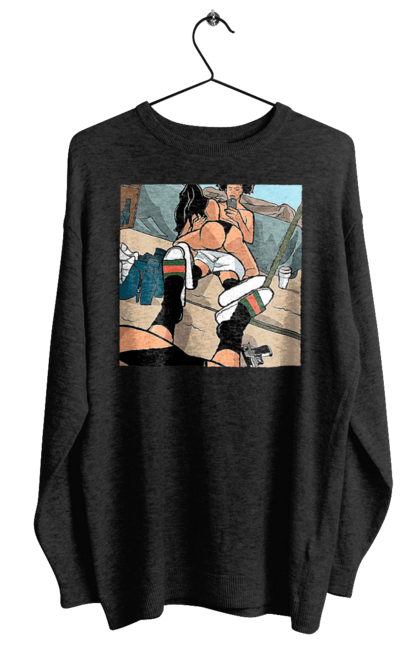 Світшот жіночий з принтом "Голе Селфі У Дзеркалі". Жопа, зверху, селфі. 2070702