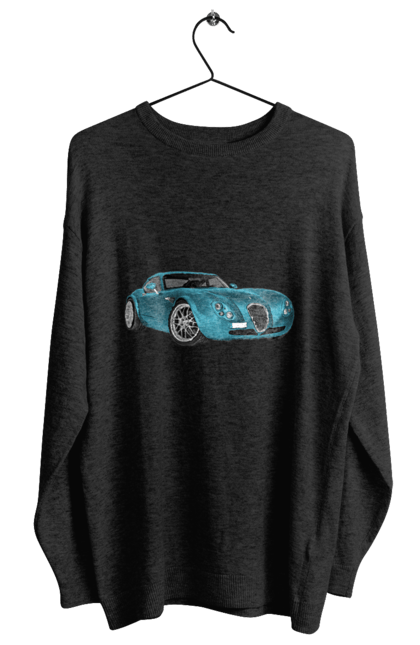 Свитшот женский с принтом Авто.7. Auto, blue, graphics, photo, retro car. 2070702